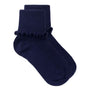 Jefferies Socks Seamless Ripple Edge Turn Cuff Crew Navy Socks