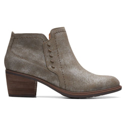 Clarks Neva Lo Taupe Metallic Leather Bootie (Women's) | Mar-Lou Shoes