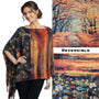 Magic Scarf Sueded Microfiber Art Design Button Shawl
