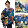 Magic Scarf Sueded Microfiber Art Design Button Shawl