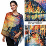 Magic Scarf Sueded Microfiber Art Design Button Shawl