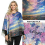 Magic Scarf Sueded Microfiber Art Design Button Shawl