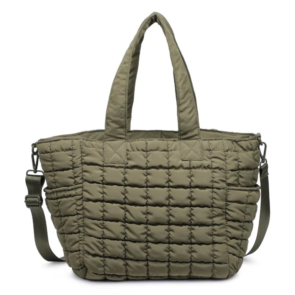 Sol And Selene Dreamer Puffer Olive Tote Bag (Women's) | Mar