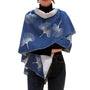 Winding River Blue/White Ginkgo Reversible Short Loop Wrap (Women's)