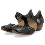 Rieker Mirjam 53 Nero/Black Leather Heel (Women's)
