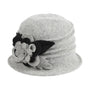 Jeanne Simmons Accessories Pleated Boiled Wool Grey Cloche Hat (Women's)