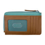 ili New York Western Flat Card Case Turquoise/Antique Saddle