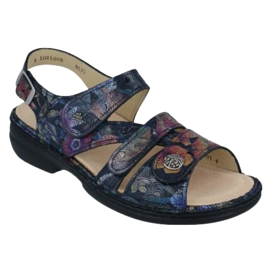 Finn Comfort Gomera Dark Blue Irpino Sandal (Women's) | Mar-Lou Shoes