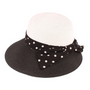 Jeanne Simmons Accessories Asymmetrical Brim Black/White Hat (Women's)
