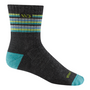 Wide Open Socks Multi Stripe Midweight Micro Crew Charcoal (Women's)