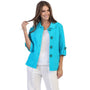 Focus Fashion 3/4 Sleeve Turquoise Jacket (Women's)