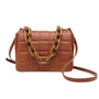Jen & Co Hayden Vegan Quilted Chain Brown Crossbody Bag (Women's)