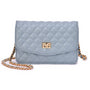 Mellow World Amanda Quilted Crossbody Dusty Blue Clutch