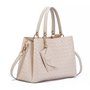 Mellow World Maeve Woven Embossed Satchel Beige Bag (Women's)