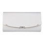 Nima Accessories Long Bow Envelope Silver Clutch (Women's)