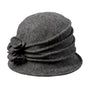 Dorfman Pacific Grace Boiled Wool Charcoal Cloche Hat (Women's)