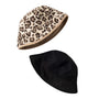 Look By M Leopard Reversible Bucket Black Hat (Women's)
