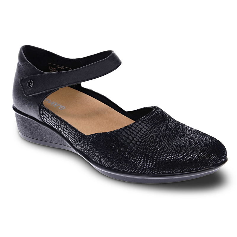 Revere Osaka Black Lizard Mary Jane Shoe (Women's) | Mar-Lou Shoes