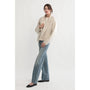 Look By M Flap Collar Crop Beige Cardigan (Women's)