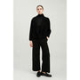 Look By M Flap Collar Crop Black Cardigan (Women's)