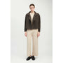 Look By M Flap Collar Crop Mocha Cardigan (Women's)