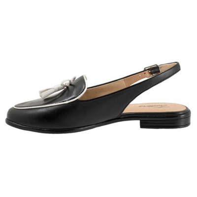 Trotters Lillie Black/White Leather Mule (Women's) | Mar-Lou Shoes