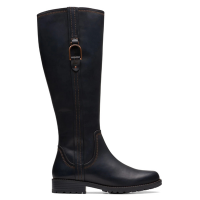 Clarks Aspra Hi Black Leather Knee-High Boot (Women's) | Mar-Lou Shoes