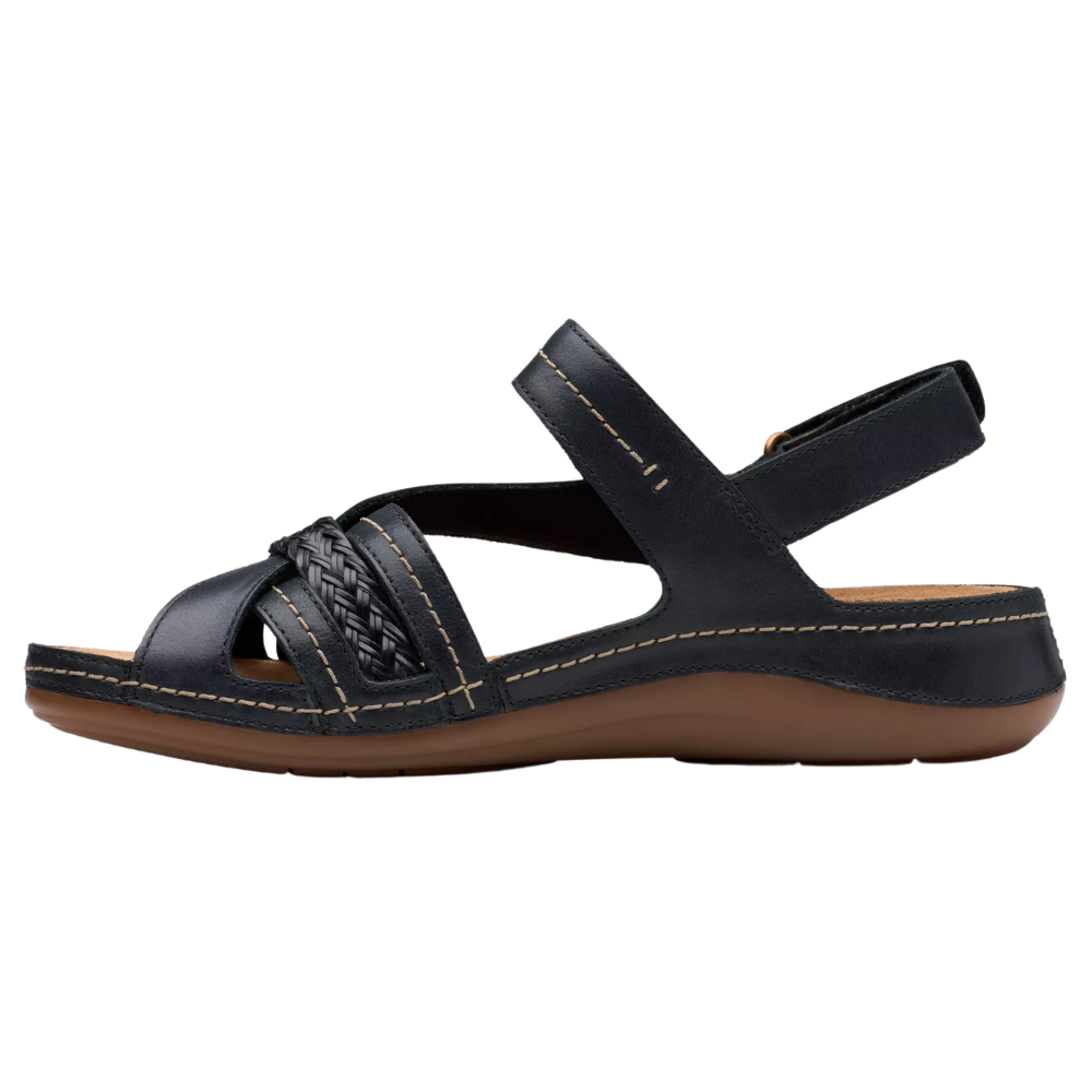 Clarks Cecily Strap Black Combination Sandal (Women's) MarLou Shoes