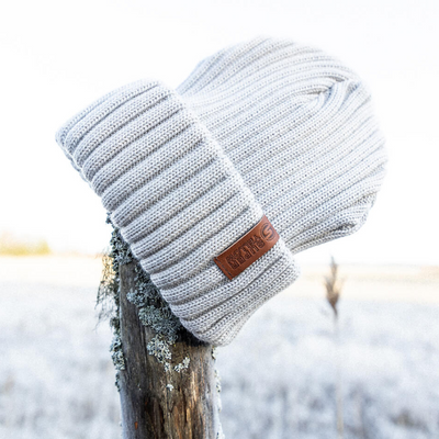 Superyellow Beam Dark Blue Merino Wool Beanie (Unisex) | Mar-Lou Shoes