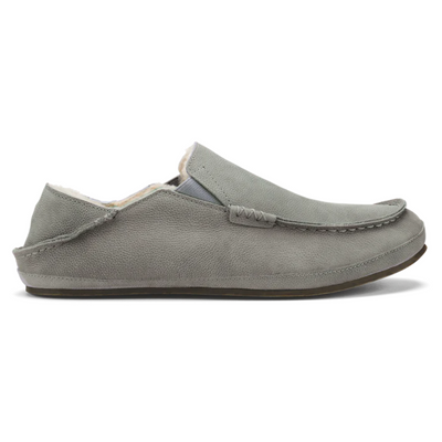 OluKai Moloa Sharkskin Grey Slipper (Men's) | Mar-Lou Shoes