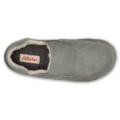 OluKai Moloa Sharkskin Grey Slipper (Men's) | Mar-Lou Shoes