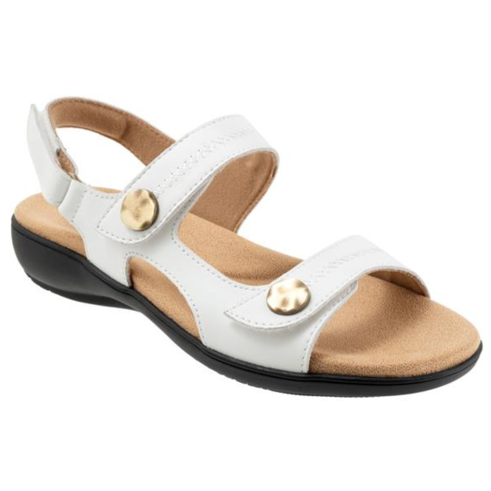 Trotters Romi Stitch White Sandal (Women's) | Mar-Lou Shoes