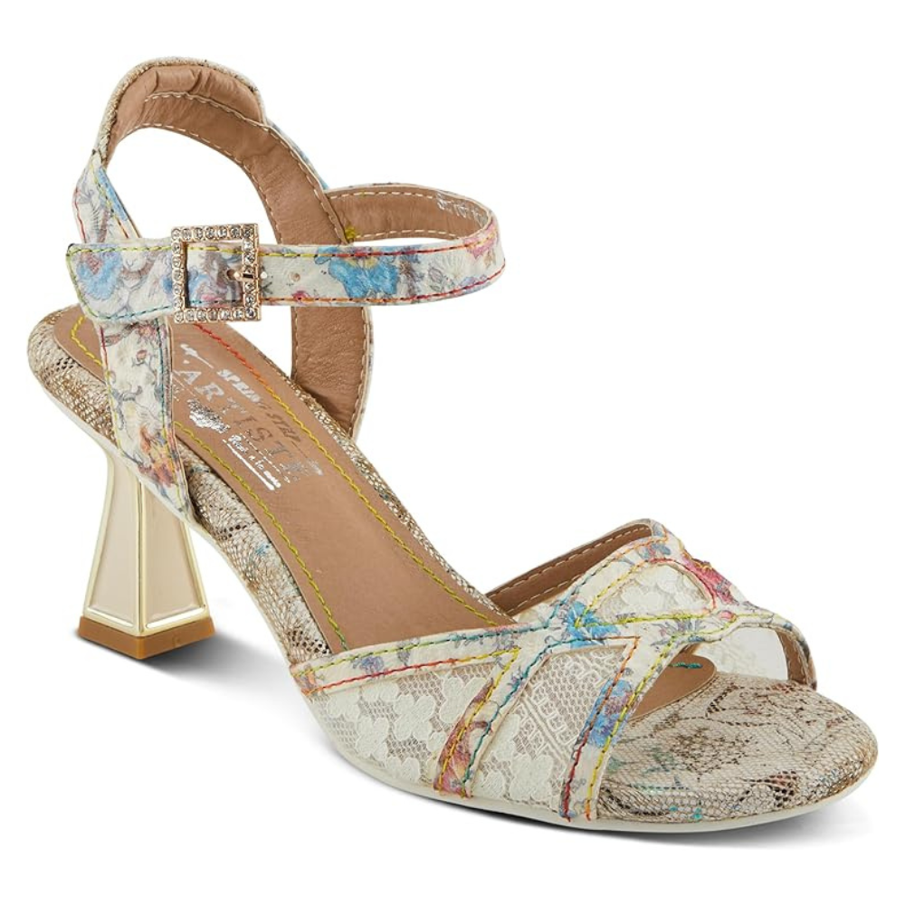 L'Artiste by Spring Step Chatel Beige Multi Leather Sandal