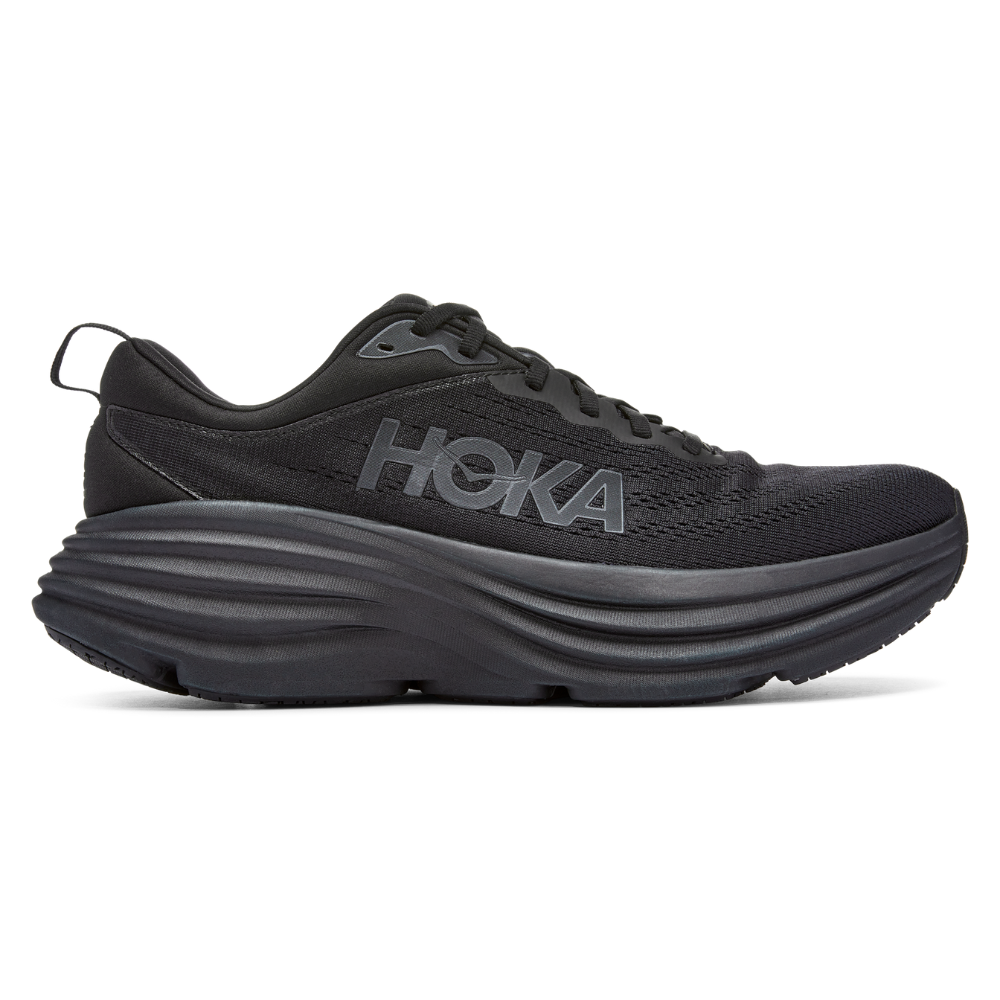 Hoka Bondi 8 Black/Black Running Shoe (Women's) | Mar-Lou Shoes
