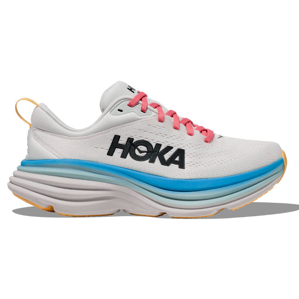 Hoka Bondi 8 Blanc De Blanc/Swim Day Running Shoe (Women's) | Mar-Lou Shoes