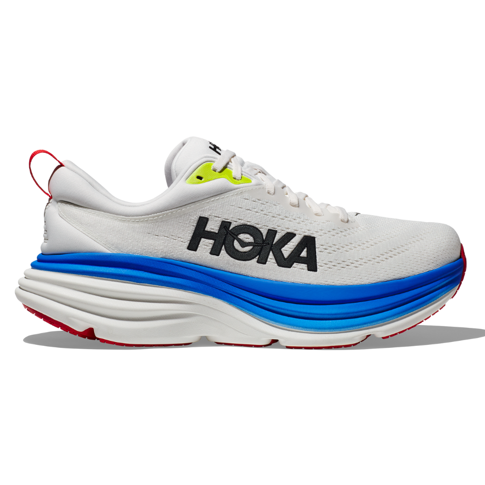 Hoka Bondi 8 Blanc De Blanc/Virtual Blue Running Shoe (Men's) | Mar-Lou Shoes
