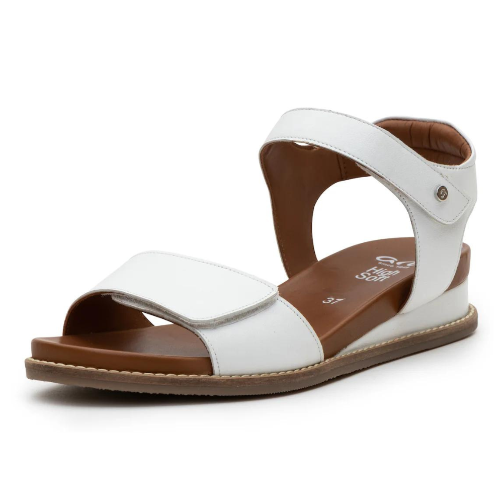 Ara Kaia White Soft Nappa Wedge Sandal (Women's) | Mar-Lou Shoes – Mar ...