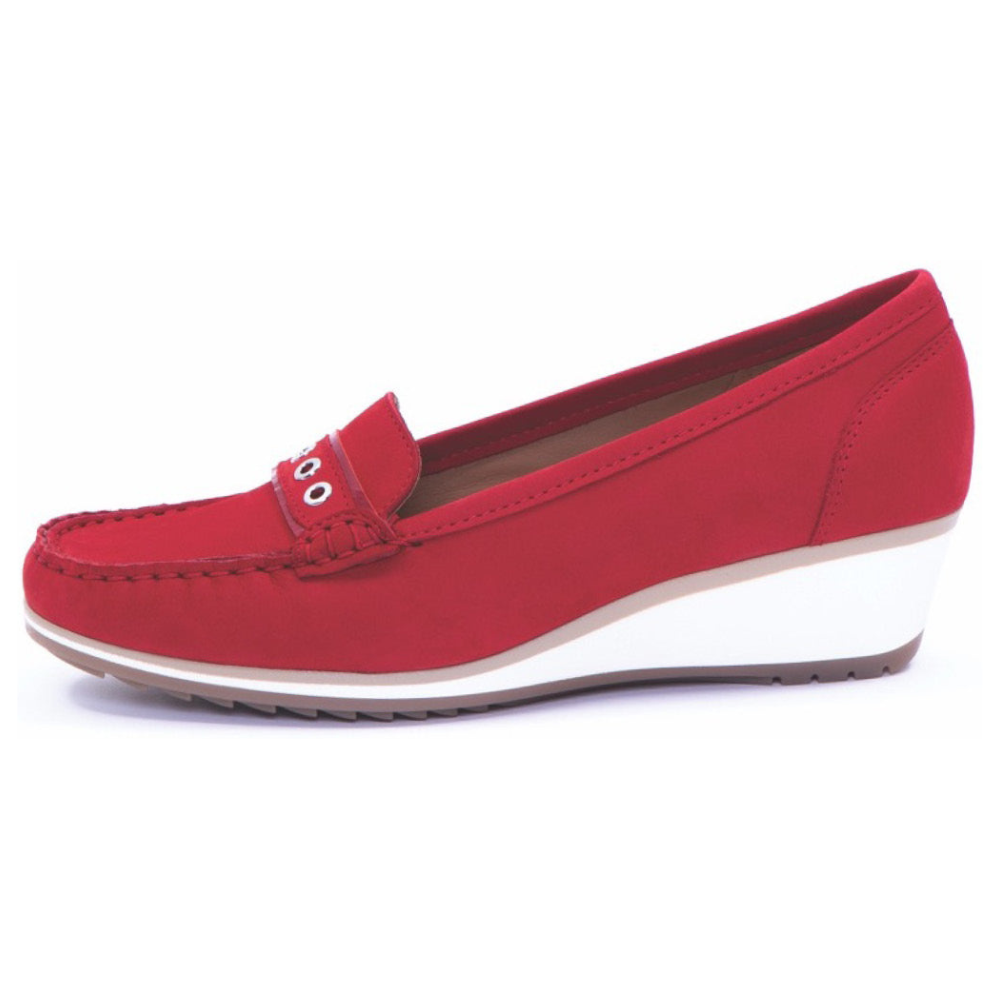 Ara Naomi Red Nubuck Moccasin (Women's) | Mar-Lou Shoes