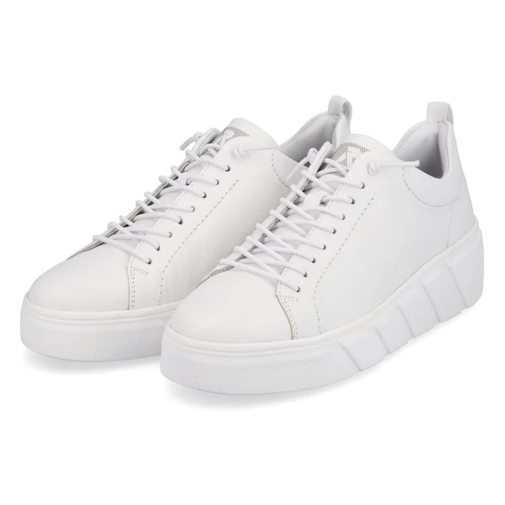 Rieker W0500 White Leather Sneakers (Women's) | Mar-Lou Shoes