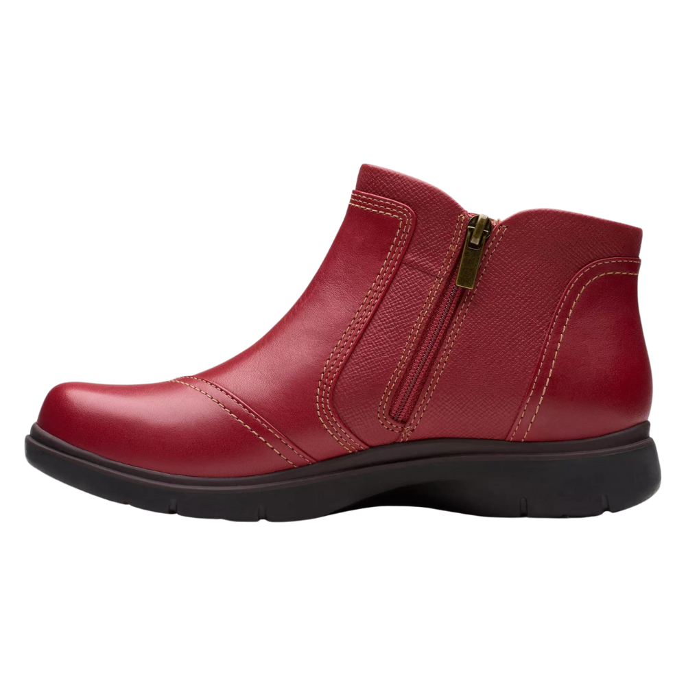 Clarks red ankle boots sales