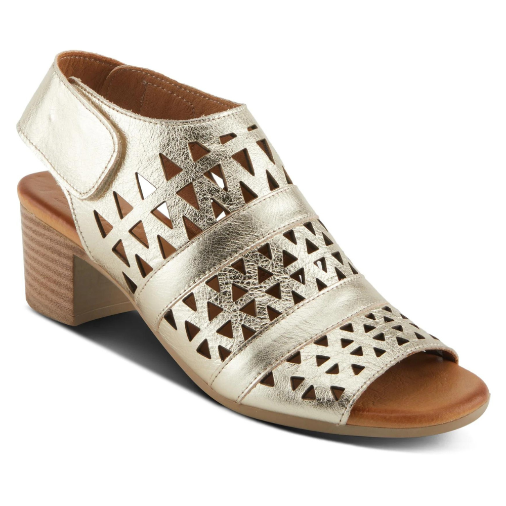 Spring Step Dorotha Gold Leather Sandal (Women's) | Mar-Lou Shoes