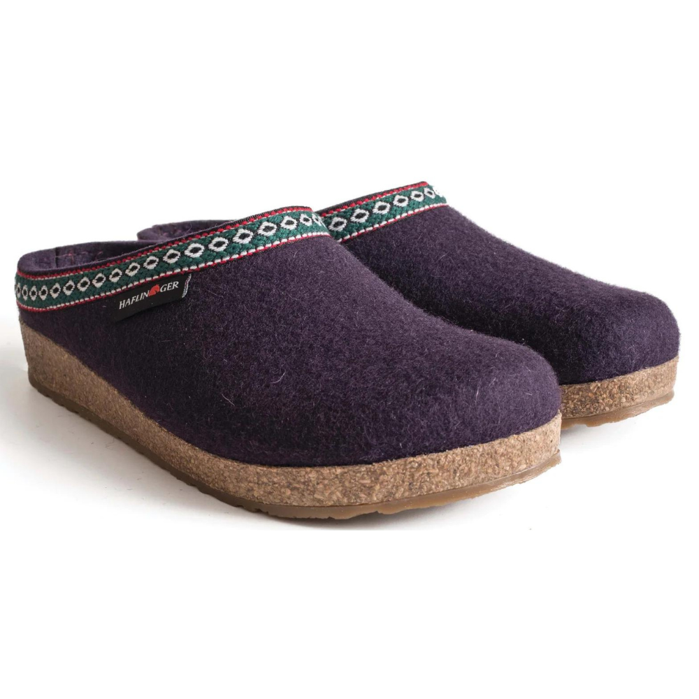 Haflinger GZ Eggplant Wool Slipper (Women's) | Mar-Lou Shoes