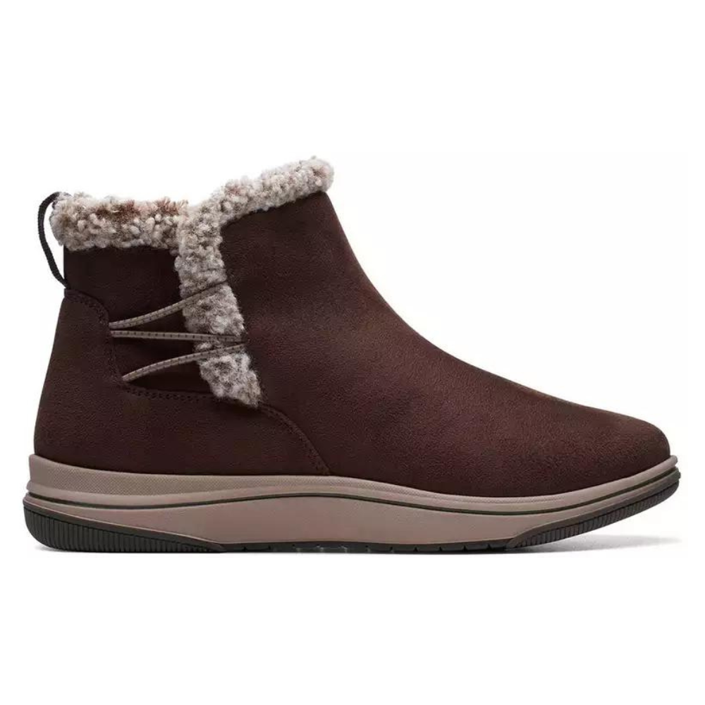Clarks Breeze Fur Dark Brown Winter Bootie Women s Mar Lou Shoes