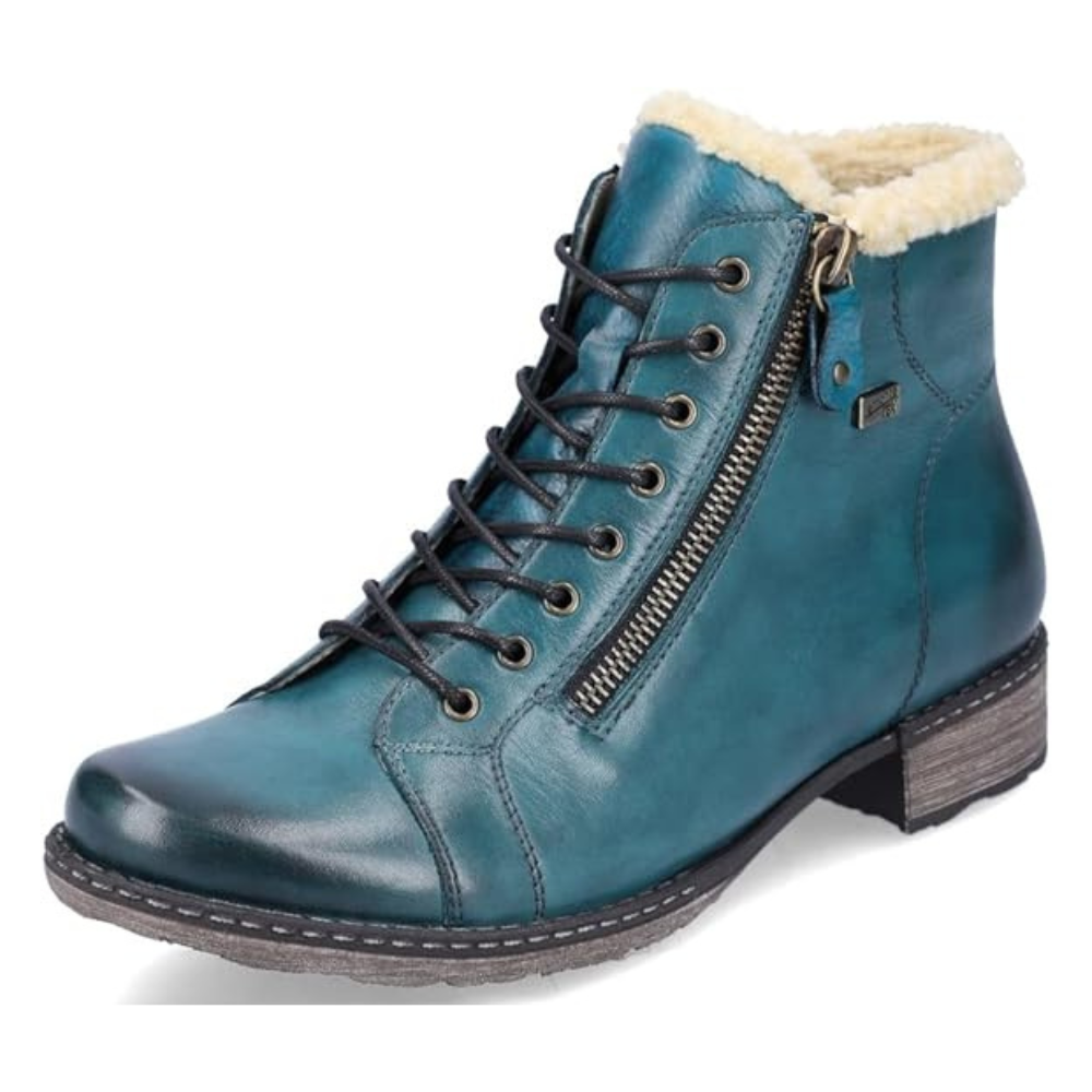 Remonte D4372 Chandra 72 Petrol/Beige Leather Bootie (Women's) | Mar-Lou Shoes