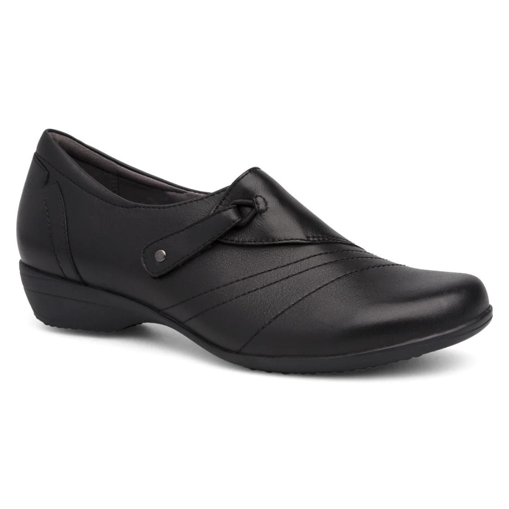 Dansko Franny Wide Black Milled Nappa Leather Slip-On (Women's) | Mar-Lou Shoes