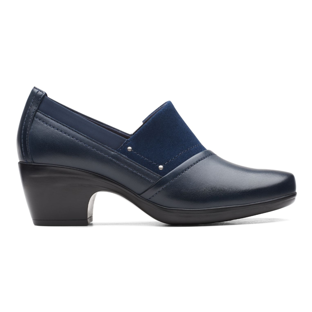 Clarks Emily Step Navy Leather Pumps (Women's) | Mar-Lou Shoes