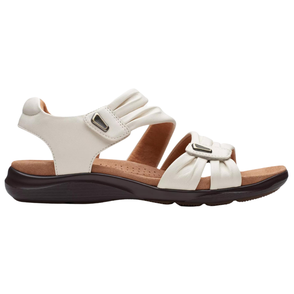 Clarks Kitly Ave Off White Leather Sandal (Women's) | Mar-Lou Shoes