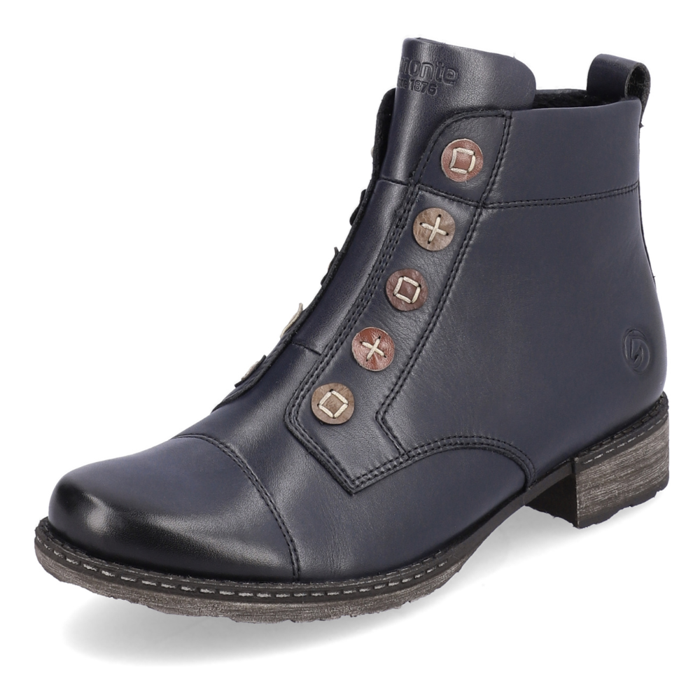Remonte D4392 Chandra 92 Navy Leather Bootie (Women's) | Mar-Lou Shoes