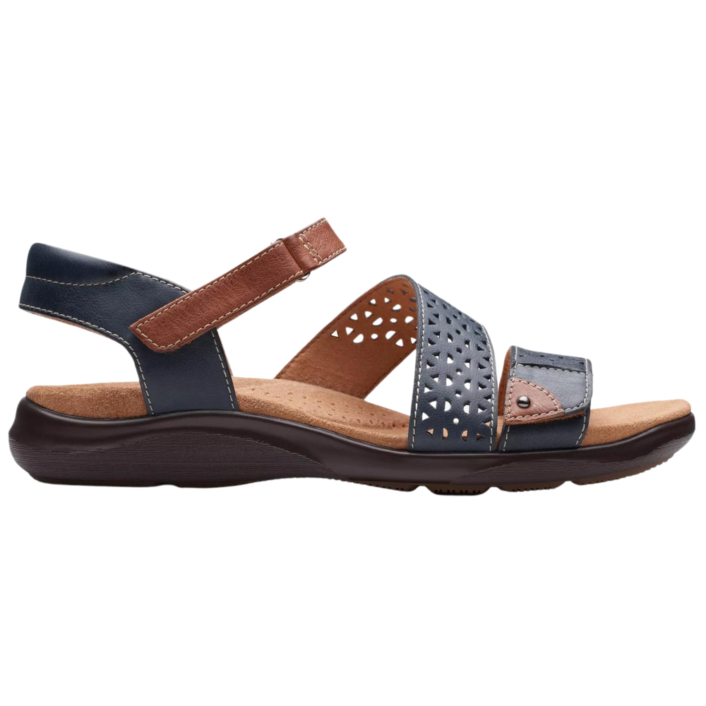 Clarks Kitly Way Navy Leather Sandal (Women's) | Mar-Lou Shoes