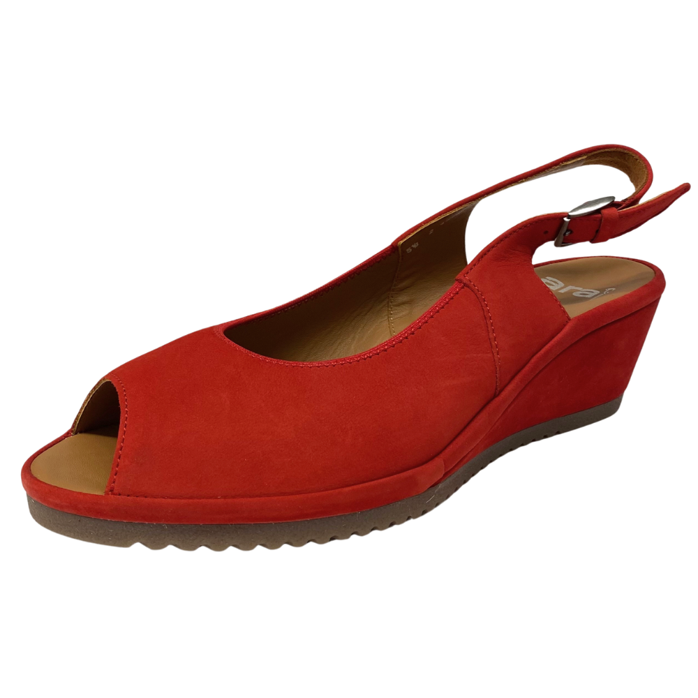 Ara Colleen Red Nubuck Sandal (Women's) | Mar-Lou Shoes